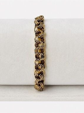 Gold 14 K Gold Filled Elco Triple Link Bracelet